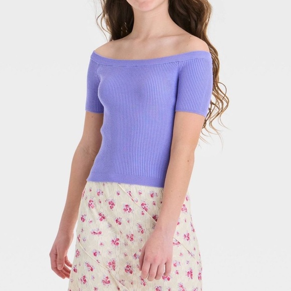 ART CLASS - Girls' Off the Shoulder Short Sleeve Pullover Sweater Various Sizes - Picture 1 of 12